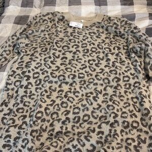 Maurices Tan and Black Leopard Print Sweater Dress